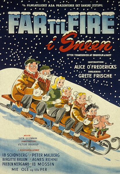 Far til fire i sneen