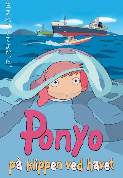 Ponyo på klippen ved havet