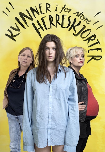 Kvinner i for store herreskjorter